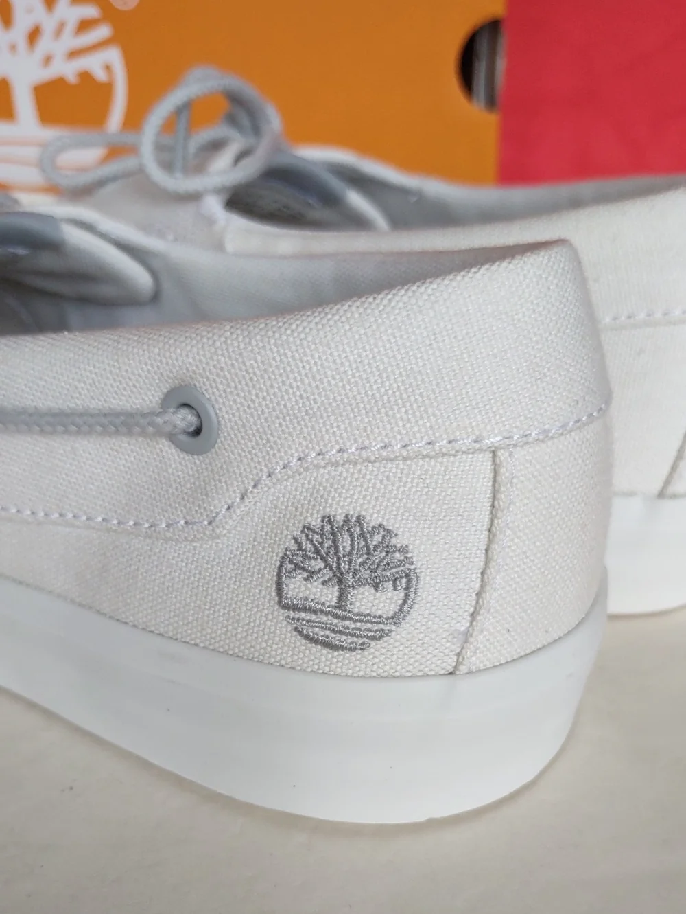 BRAND NEW Timberland Men's White Canvas Boat Shoe Sneaker